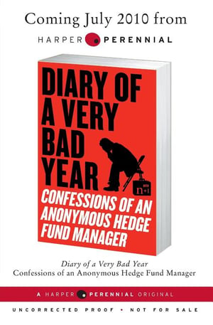 Cover of Diary of a Very Bad Year by Anonymous Hedge Fund Manager