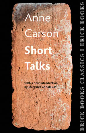 Cover of Short Talks by Anne Carson